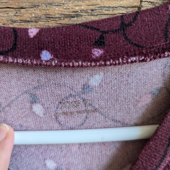 Evsie holiday print dress size xxs (7) - Picture 6 of 6